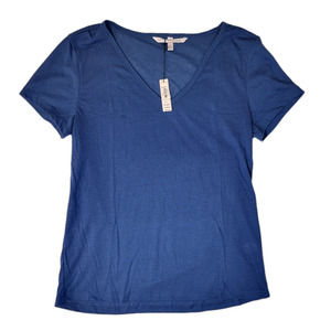Victoria's Secret Women's V-Neck Top Tee-Shirt Short Sleeve Blue Size XS